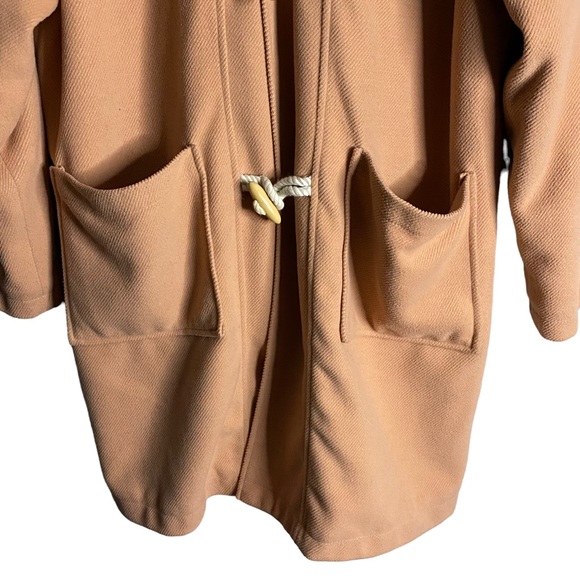 Gogosing Duffle Coral Knit Hooded Coat With Wooden Toggles - Picture 3 of 8